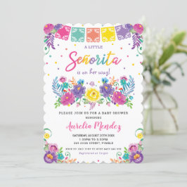 Vibrant mexikansk Blommigt Señorita Baby Shower Gi Inbjudningar
