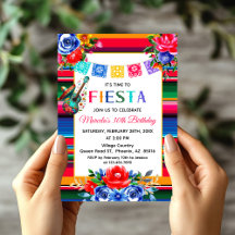 Vibrant mexikansk serape Fiesta Tema Birthday
