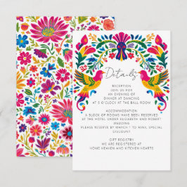 Vibrant Mexikanska Otomi Birds Blommigt Fiesta Brö Tilläggskort