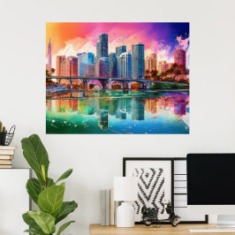 Vibrant Miami Abstrakt Art Poster