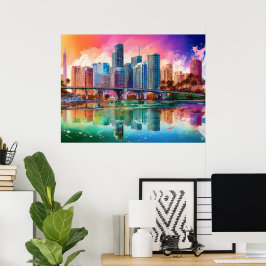 Vibrant Miami Abstrakt Konst Poster