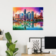 Vibrant Miami Abstrakt Konst Poster