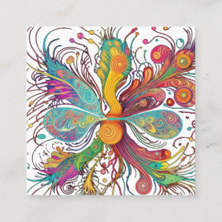 Vibrant Microscopic World Fyrkantigt Visitkort