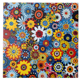 Vibrant Millefiori Elegant Mönster Kakelplatta