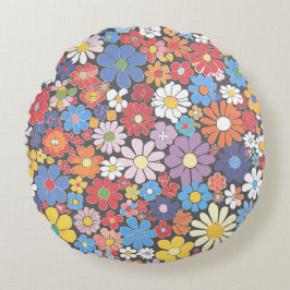 Vibrant Millefiori Elegant Mönster Rund Kudde