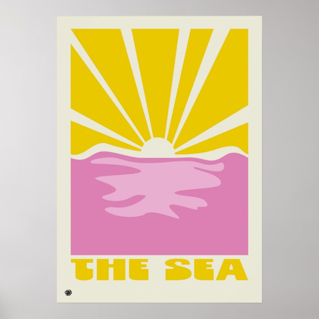Vibrant Minimalist Abstract Sea Art Print Poster (Framsidan)
