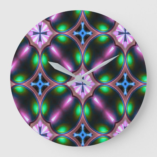 Vibrant Modern Geometric Abstract Stor Klocka (Framsida)