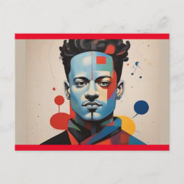 Vibrant Modern Man-vykort Vykort