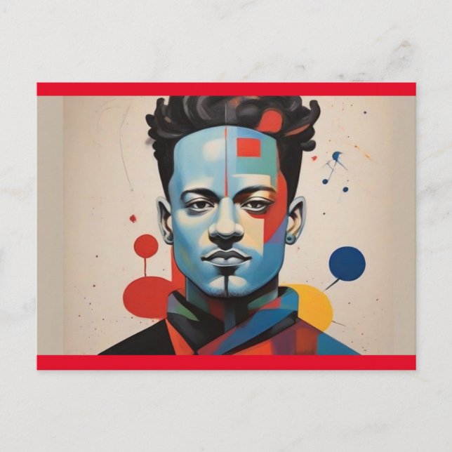 Vibrant Modern Man-vykort Vykort (Framsida)