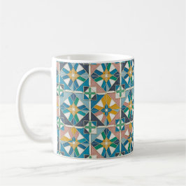 Vibrant Modern Moroccan Zellige Tile Pattern Kaffemugg