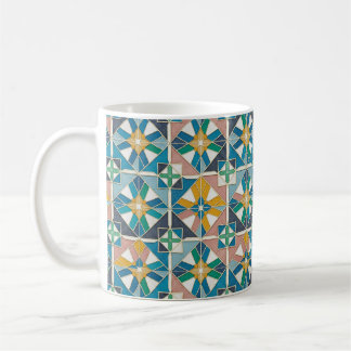 Vibrant Modern Moroccan Zellige Tile Pattern Kaffemugg
