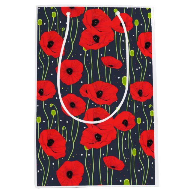 Vibrant Modern Red Poppies Pattern Art (Framsidan)