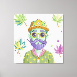 Vibrant Monarch Butterfly Illustration on Light Ba Canvastryck