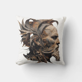 Vibrant Monarch Butterfly Illustration on Light Ba Kudde