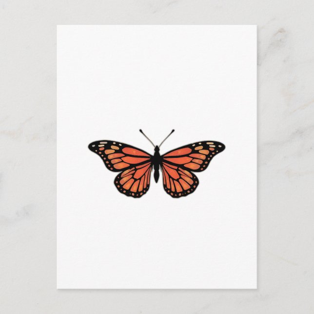Vibrant Monarch Butterfly Illustration on Light Ba Vykort (Framsida)