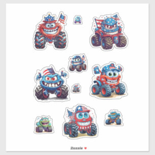 Vibrant Monster Lastbil Sticker Lakan Klistermärken