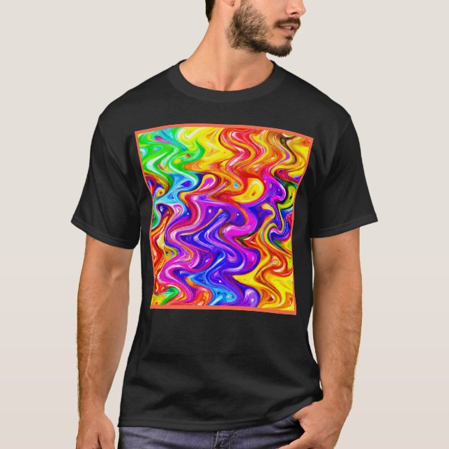 Vibrant Mönster Stil Art T Shirt (Framsida)