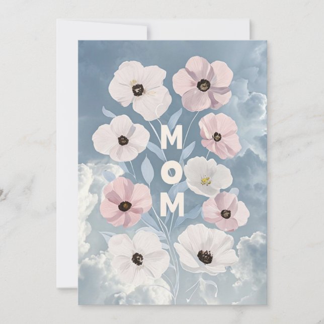 Vibrant Mors dag-hälsningskort för Blommigt Julkort (Framsida)