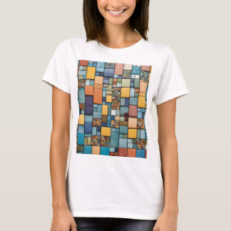 "Vibrant Mosaic Art T-Shirt - Colorful Geometric