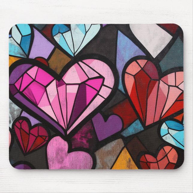 Vibrant Mosaic Hearts Musmatta (Framsidan)