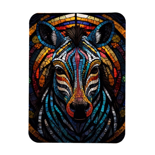 Vibrant Mosaic Zebra Magnet (Vertikal)
