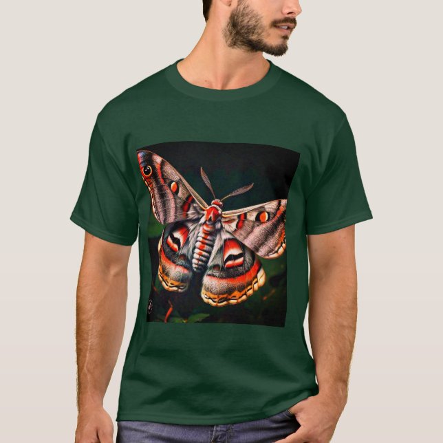 Vibrant Moth i Dreamlike Mönster T Shirt (Framsida)