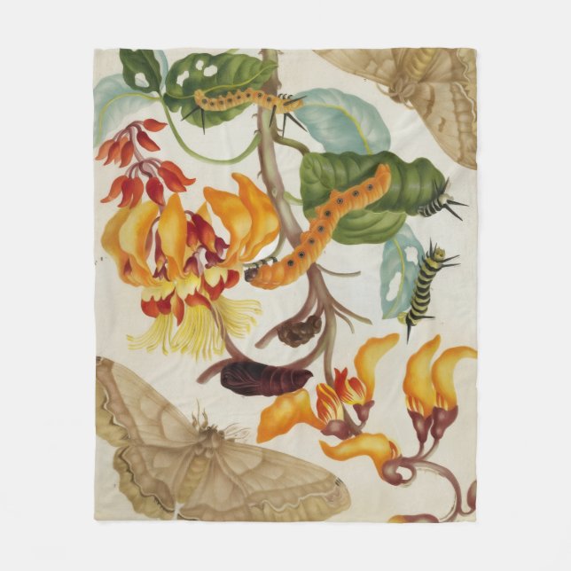 Vibrant Moth-skrift Fleecefilt (Framsidan)