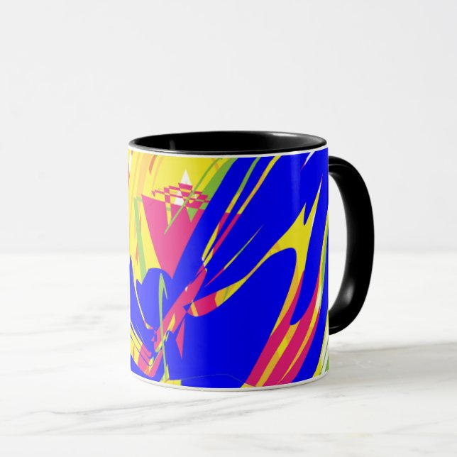 Vibrant Motion — Color-Block Abstract Mug Mugg (Framsida höger)