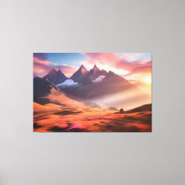 Vibrant Mountain och River Ligcape Canvastryck