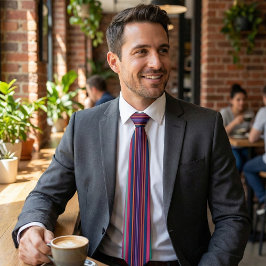 Vibrant Multicolor Striped Neck Tie Slips