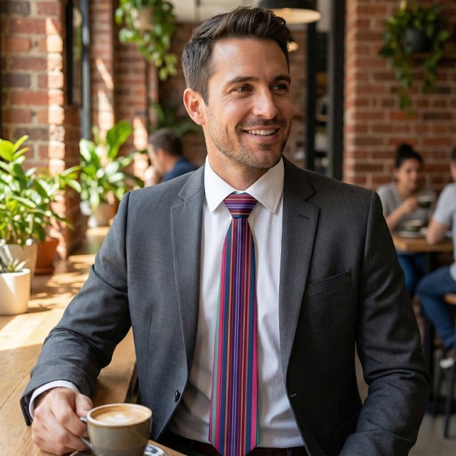 Vibrant Multicolor Striped Neck Tie Slips (Skapare uppladdad)