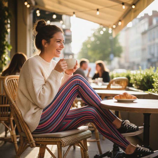 Vibrant Multicolor Vertical Stripes Leggings (Skapare uppladdad)