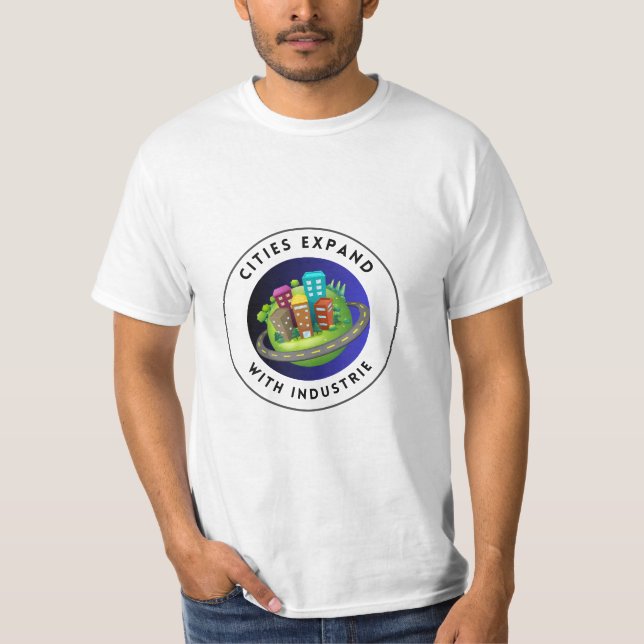 Vibrant Multifärgad Cityscape Design T Shirt (Framsida)
