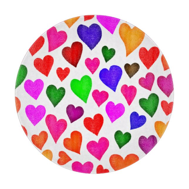 Vibrant Multifärgad Heart Mönster (Framsidan)