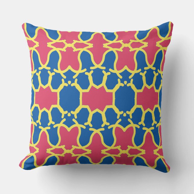 Vibrant multifärgad, klassisk väv mönster design t kudde (Framsida)