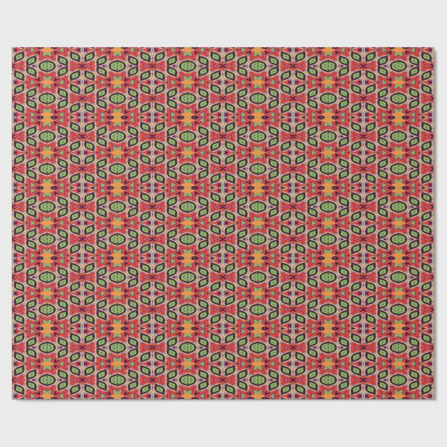 Vibrant multifärgad, klassiskt trendig mönster-des presentpapper (Platt)