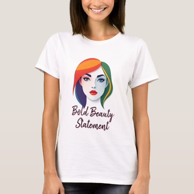 Vibrant Multifärgad Porträtt T Shirt (Framsida)