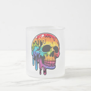Vibrant Multifärgad Skull Frostad Glasmugg