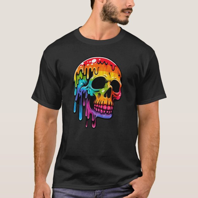 Vibrant Multifärgad Skull T Shirt (Framsida)