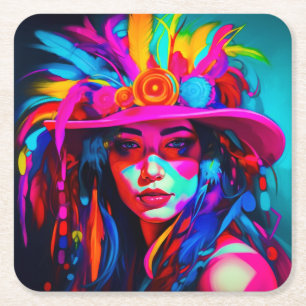 Vibrant Muse Underlägg Papper Kvadrat