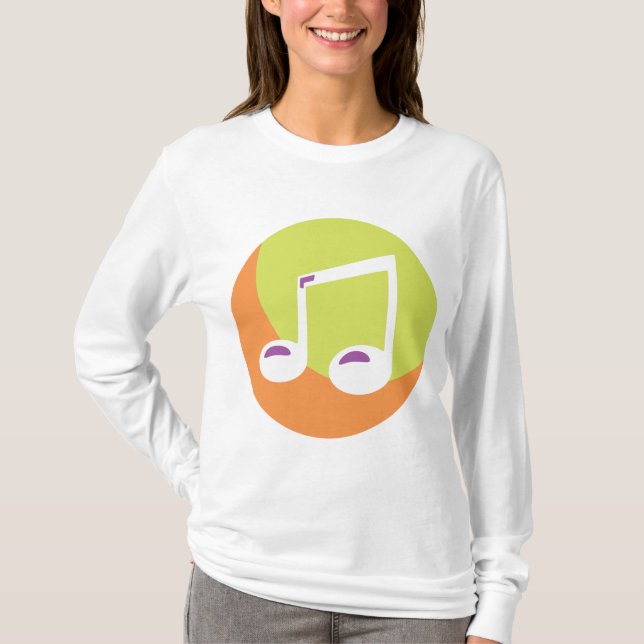 Vibrant Musical Note Double Eighth T Shirt (Framsida)