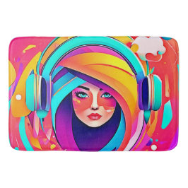 Vibrant musikflöde badrumsmatta