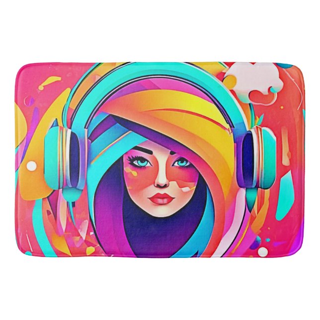 Vibrant musikflöde badrumsmatta (Framsidan)