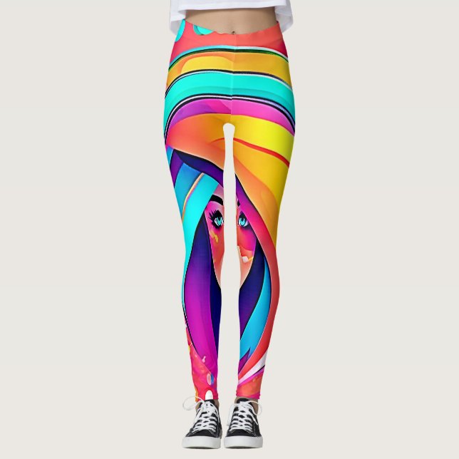 Vibrant musikflöde leggings (Framsida)
