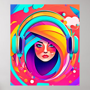 Vibrant musikflöde poster