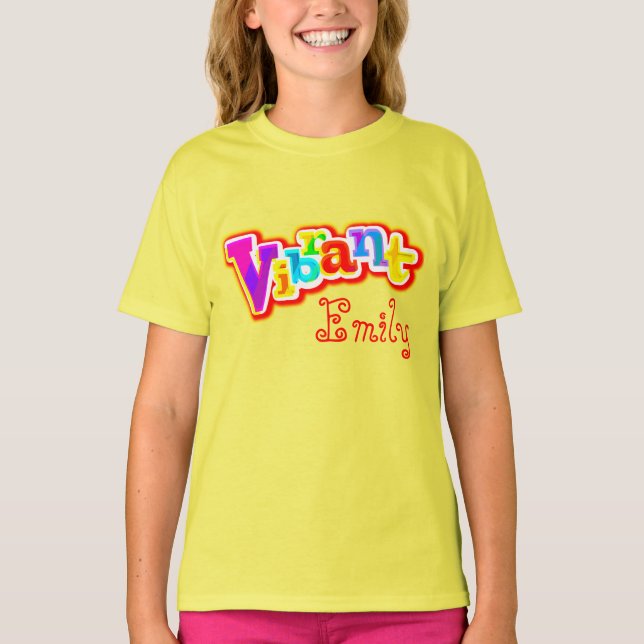 Vibrant namngiven ungar vit t-shirt (Framsida)