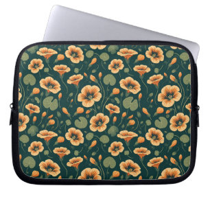 Vibrant Nasturtium-Blommönster Laptop Fodral