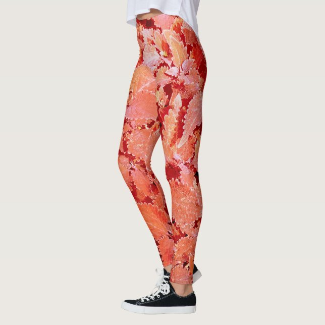 Vibrant Natural Red Löv Leggings (Vänster)