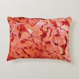 Vibrant Natural Red Lövs Cushion Prydnadskudde
