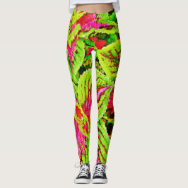 Vibrant Nature Löv Mönster Leggings